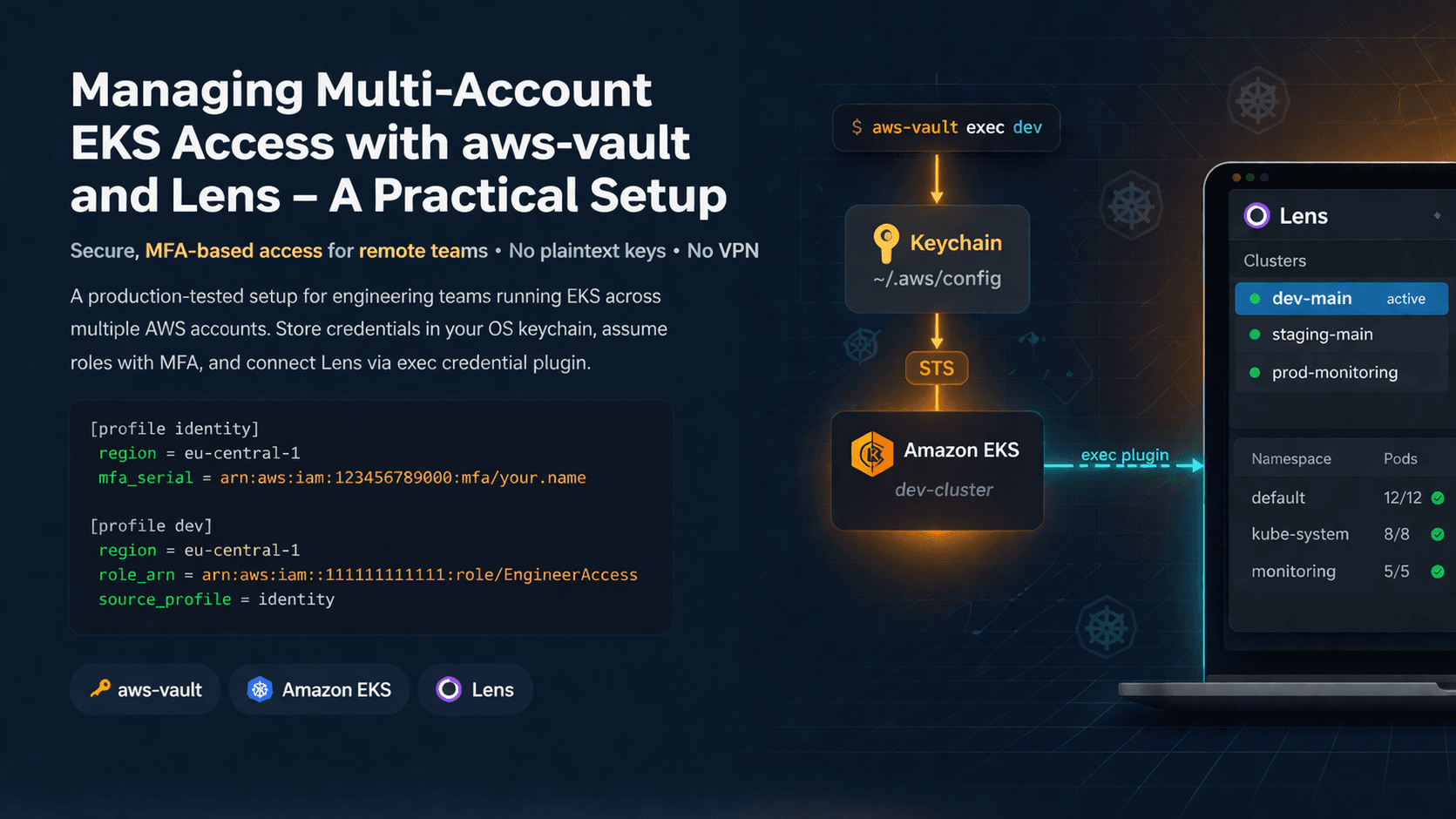 Managing Multi-Account EKS Access with aws-vault and Lens – A Practical Setup